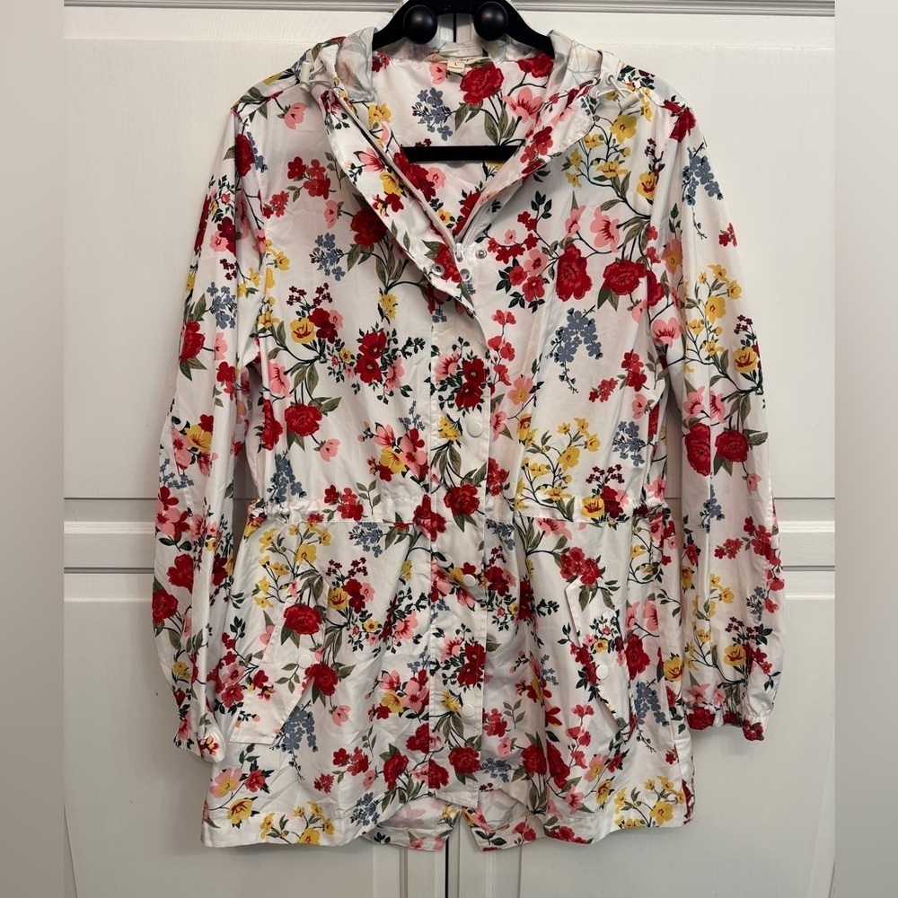 Floral Zippered Women's Spring Jacket. Cottagecore floral girly spring Size L